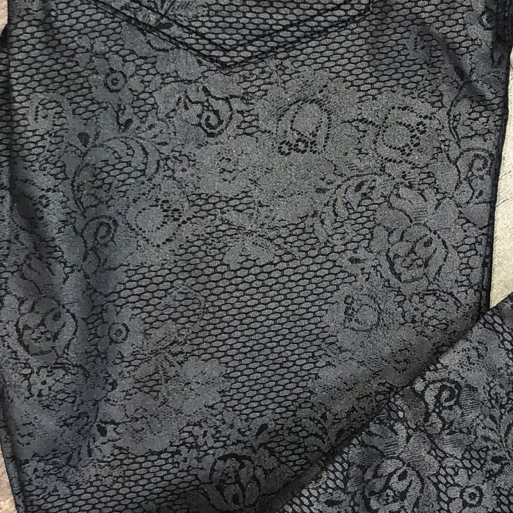 Black flower print skinny pants - Picture 4 of 6